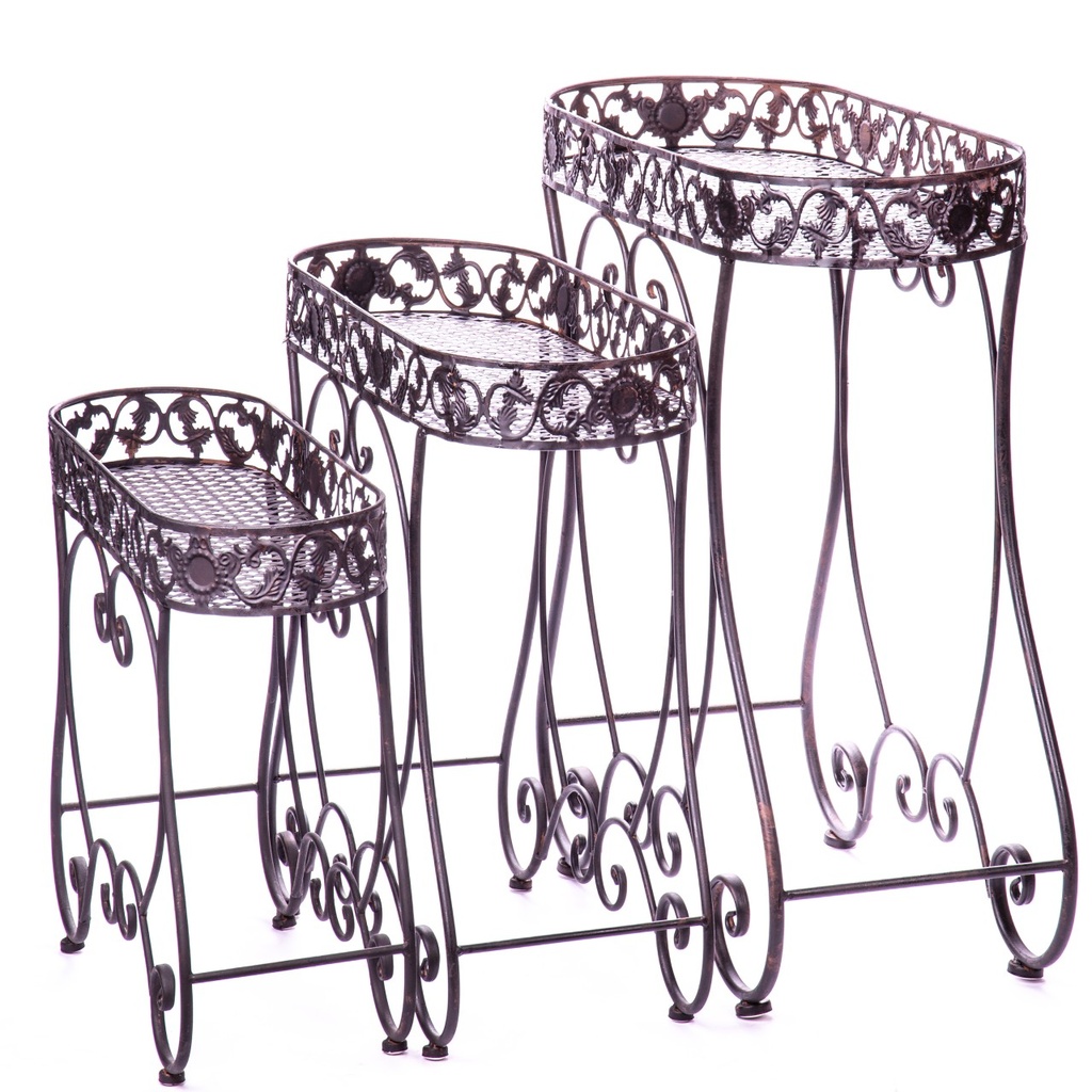 [LA-1822414] Metall Blumentisch Set/3