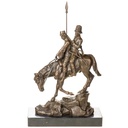 Bronzeskulptur Bronzefigur Kosakenpaar auf Pferd