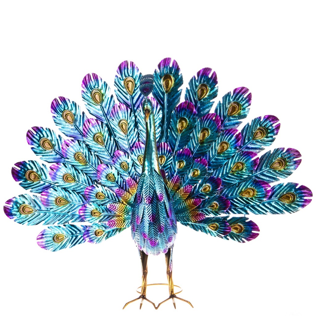 [LA-1822442] Metall Gartenfigur Pfau