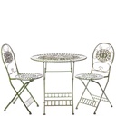Metall Gartengarnitur Set / 3 Antik-Grün