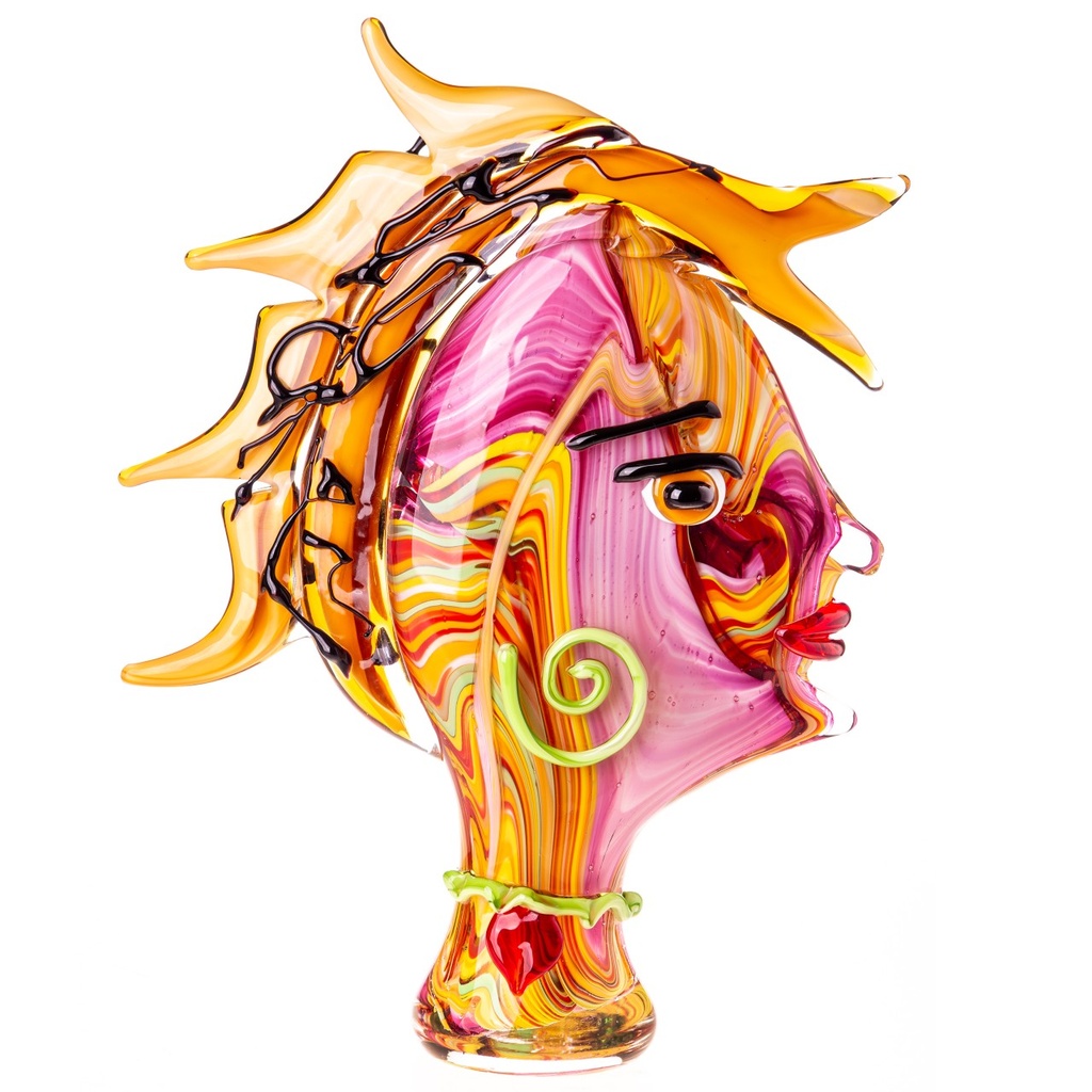 [LA-1822458] Murano-Stil Glas Skulptur Gesicht