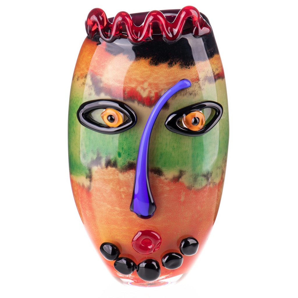 [LA-1822465] Murano-Stil Glas Vase mit Gesicht