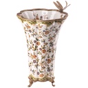 Porzellan mit Bronze Vase mit Libelle