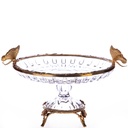 Glas mit Bronze Schale mit Schmetterlingen