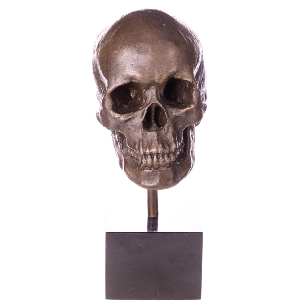 [LA-1822480] Bronzeskulptur Bronzefigur Totenkopf