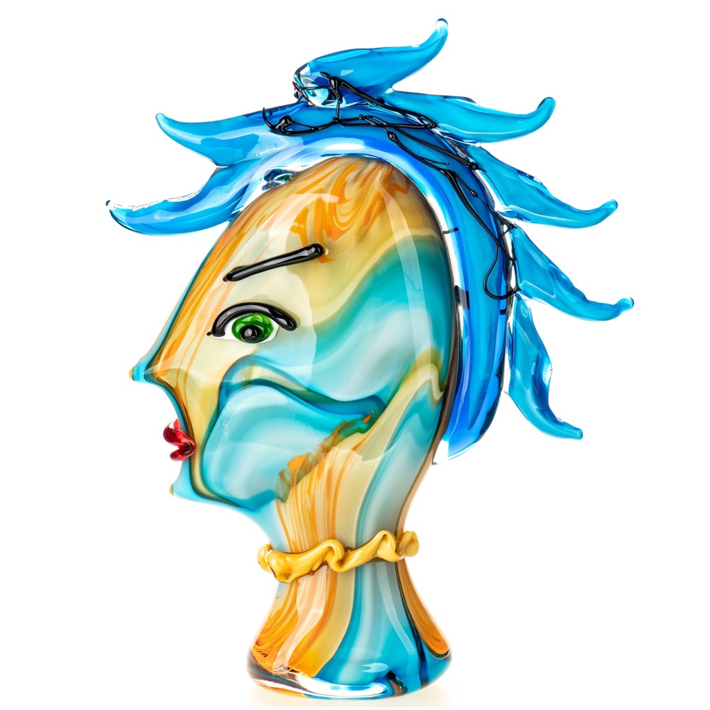 [LA-1822500] Murano-Stil Glas Skulptur Gesicht