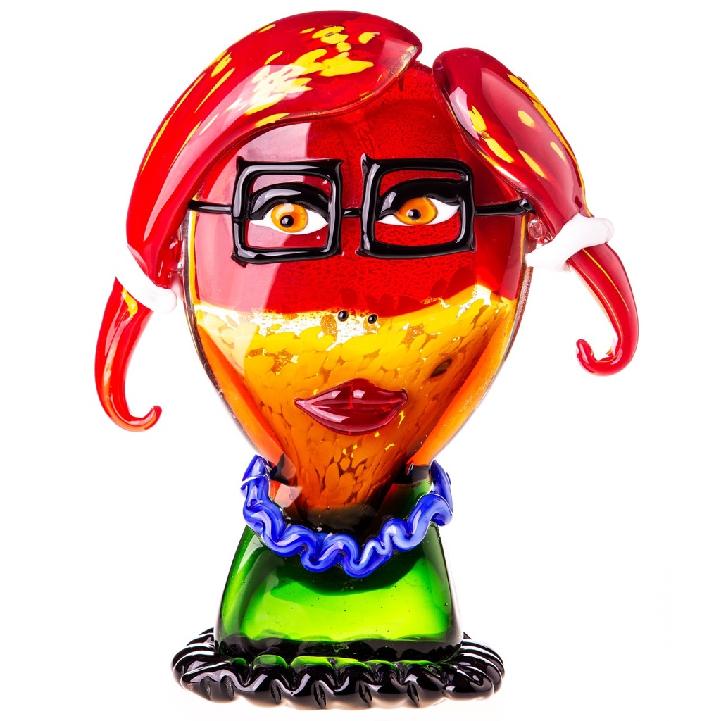 [LA-1822501] Murano-Stil Glas Skulptur Gesicht