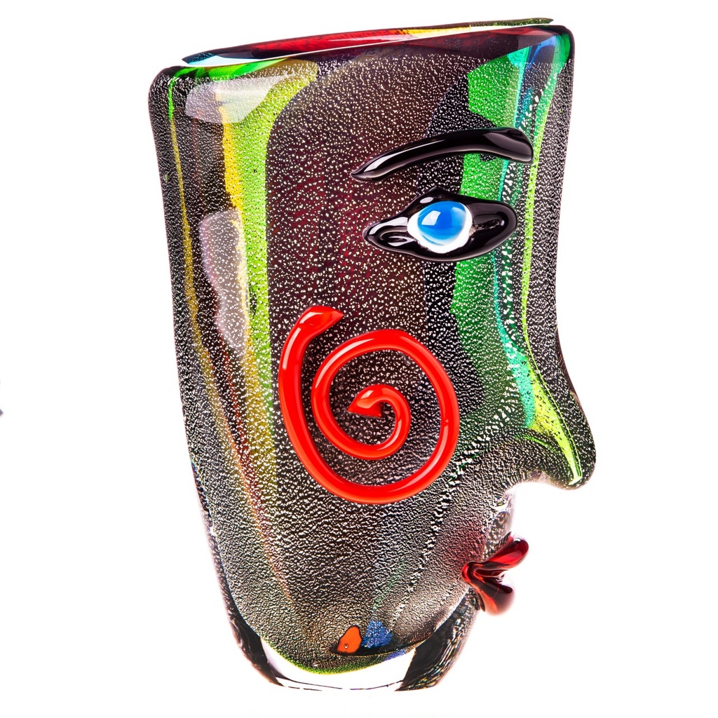 [LA-1822503] Murano-Stil Glas Vase mit Gesicht