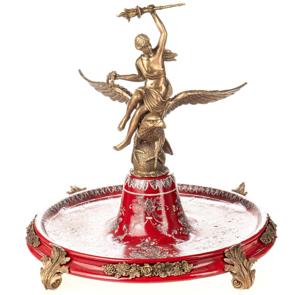 [LA-1822523] Porzellan mit Bronze Schale / Tafelaufsatz mit Frau auf Adler
