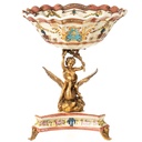 Porzellan mit Bronze Schale mit Jungen auf Schwan