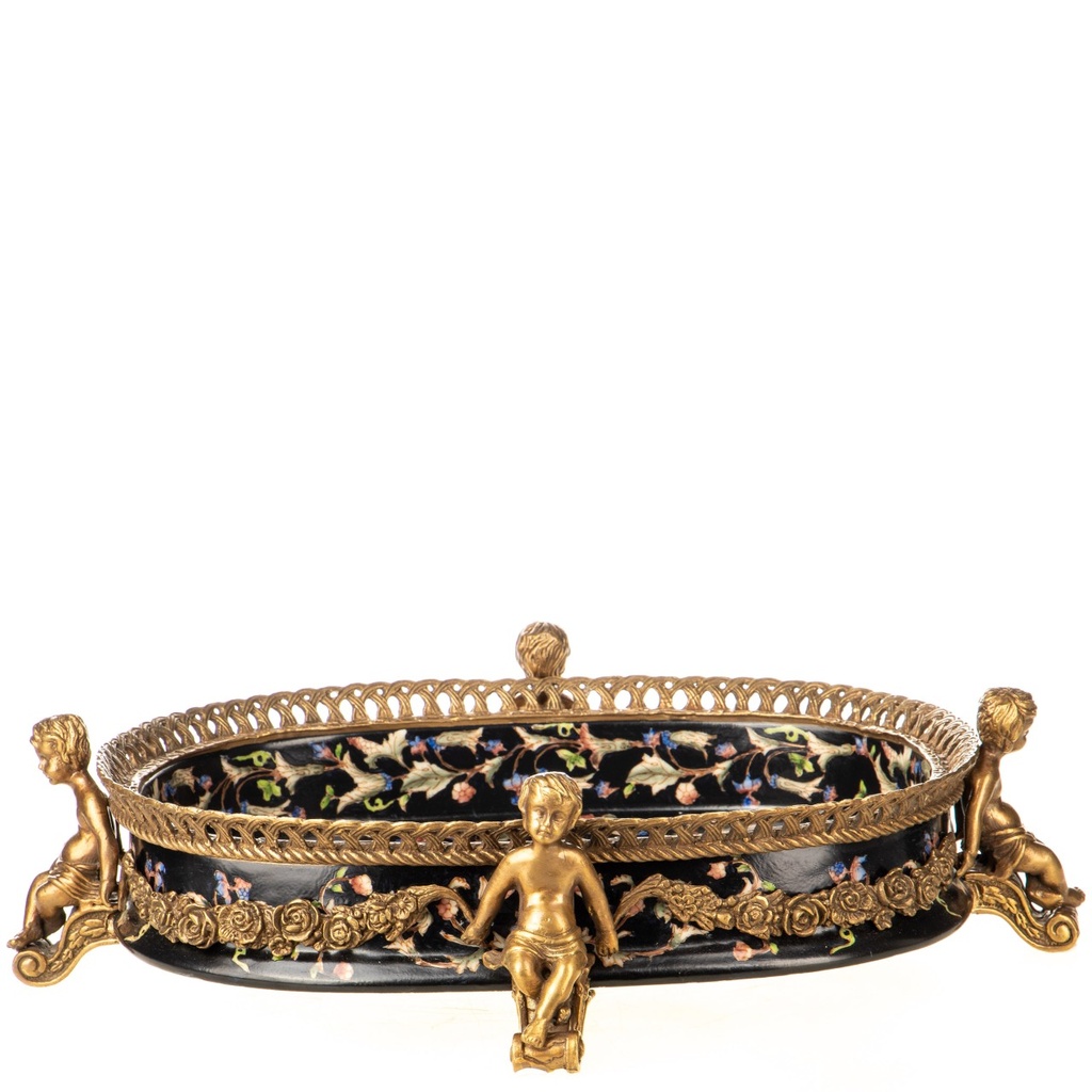 [LA-1822532] Porzellan mit Bronze Schale mit Engeln