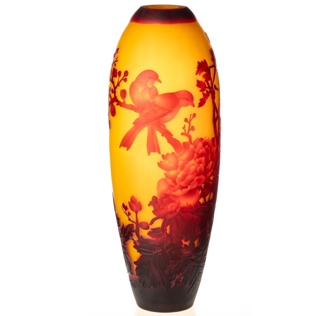 [LA-1822572] Handgefertigte Kameoglas Vase signiert Gallé und Tip