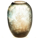 Handgefertigte Kameoglas Vase signiert Gallé und Tip