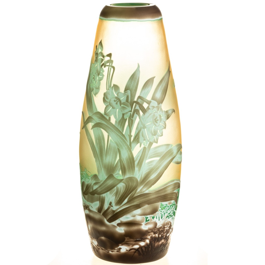 [LA-1822575] Handgefertigte Kameoglas Vase signiert Gallé und Tip