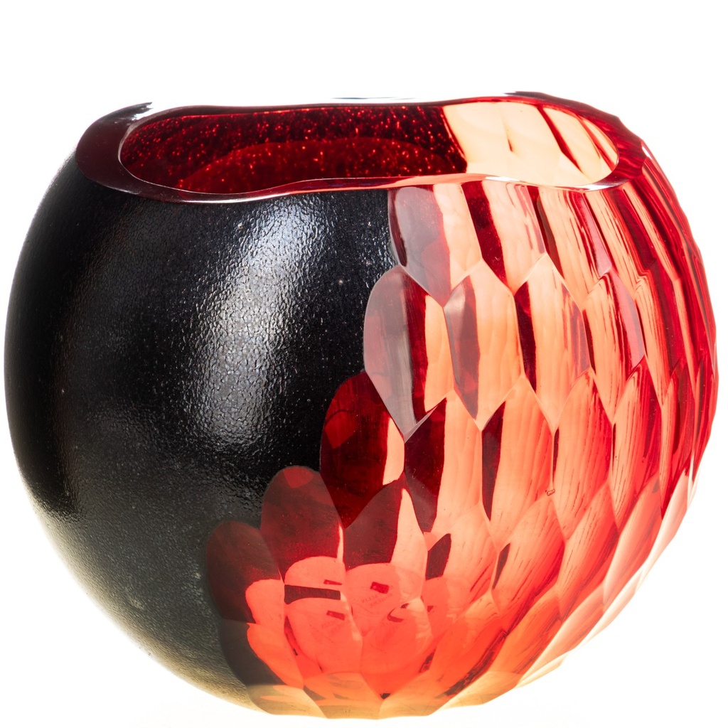 [LA-1822581] Dickwandig mundgeblasene und handgeschliffene Vase Kristallin Bohême