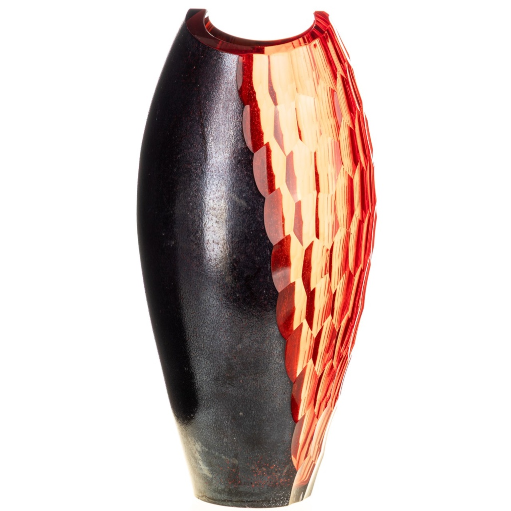 [LA-1822583] Dickwandig mundgeblasene und handgeschliffene Vase Kristallin Bohême