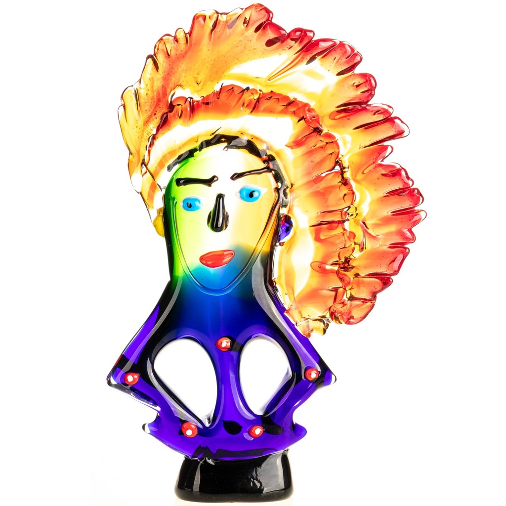 [LA-1822593] Murano-Stil Glas Skulptur Gesicht