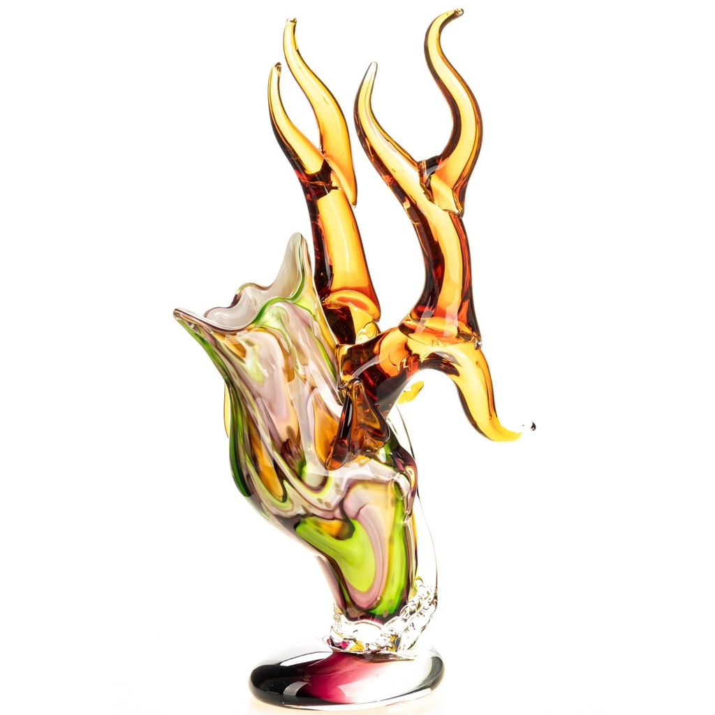 [LA-1822598] Murano-Stil Glas Vase Hirschkopf