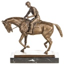 Bronzeskulptur Bronzefigur Pferd mit Reiter