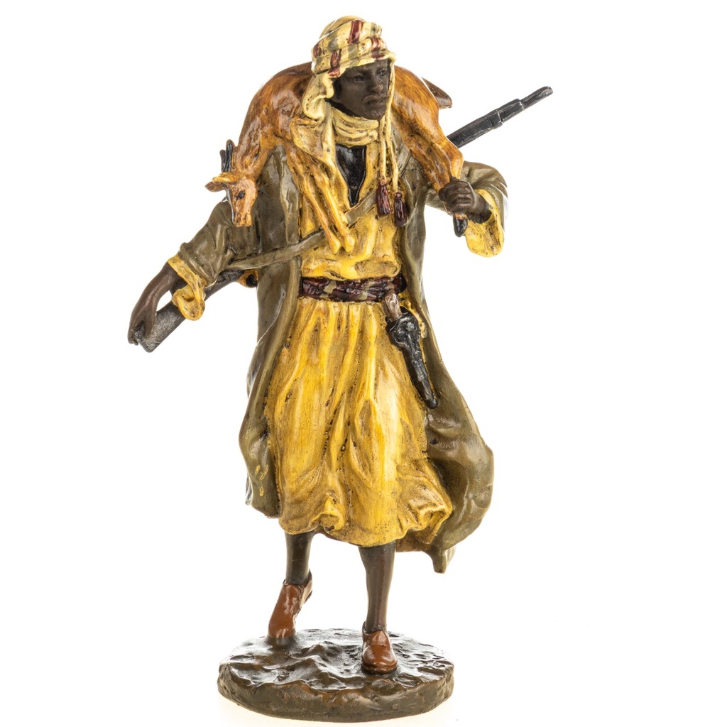 [LA-1822620] Farbige Bronzefigur Wiener Art Arabischer Jäger