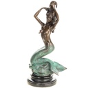 Grün Patinierte Bronzefigur Meerjungfrau