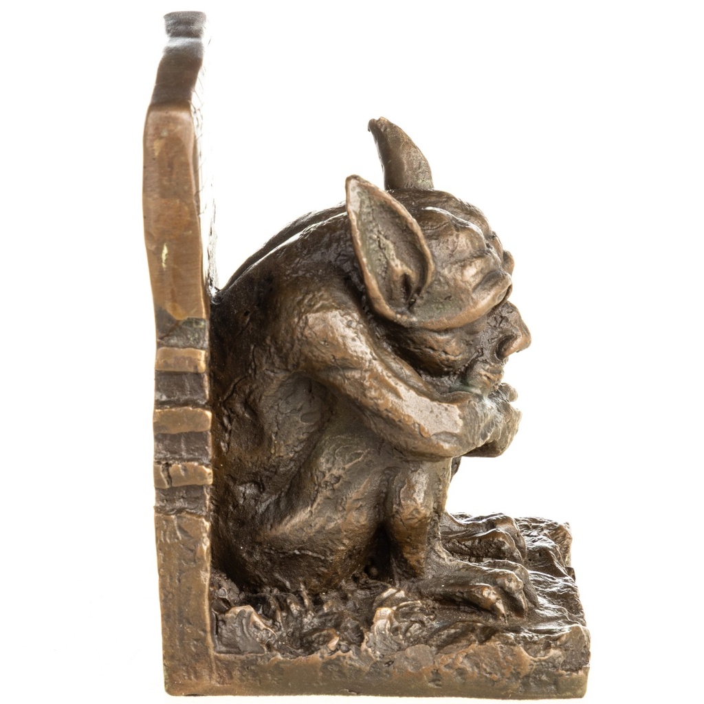 [LA-1822664] Bronzeskulptur Bronzefigur Buchstütze Gargoyle