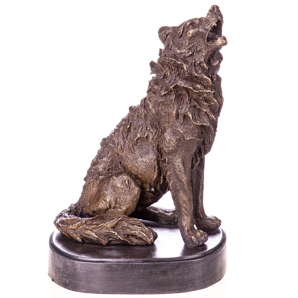 [LA-1822672] Bronzeskulptur Bronzefigur Wolf