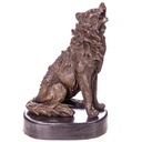 Bronzeskulptur Bronzefigur Wolf