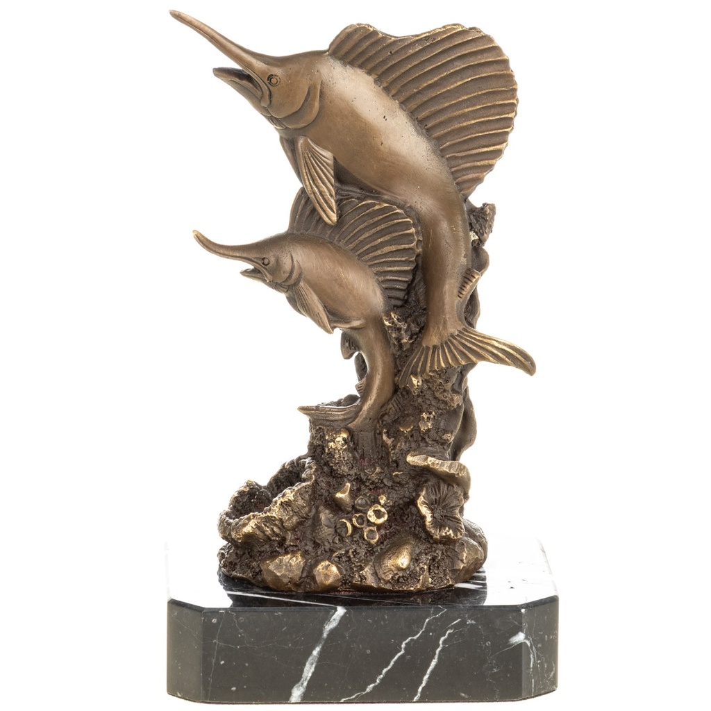 [LA-1822676] Bronzeskulptur Bronzefigur Schwertfische