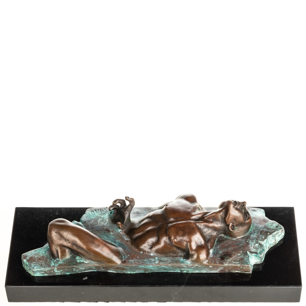 [LA-1822679] Grün Patinierte Bronzefigur Männlicher Akt