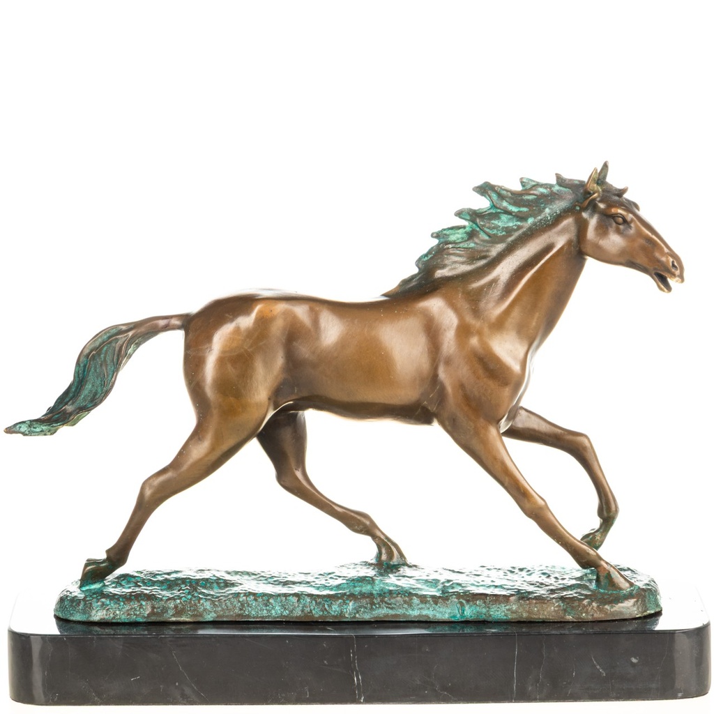 [LA-1822683] Bronzeskulptur Bronzefigur Pferd