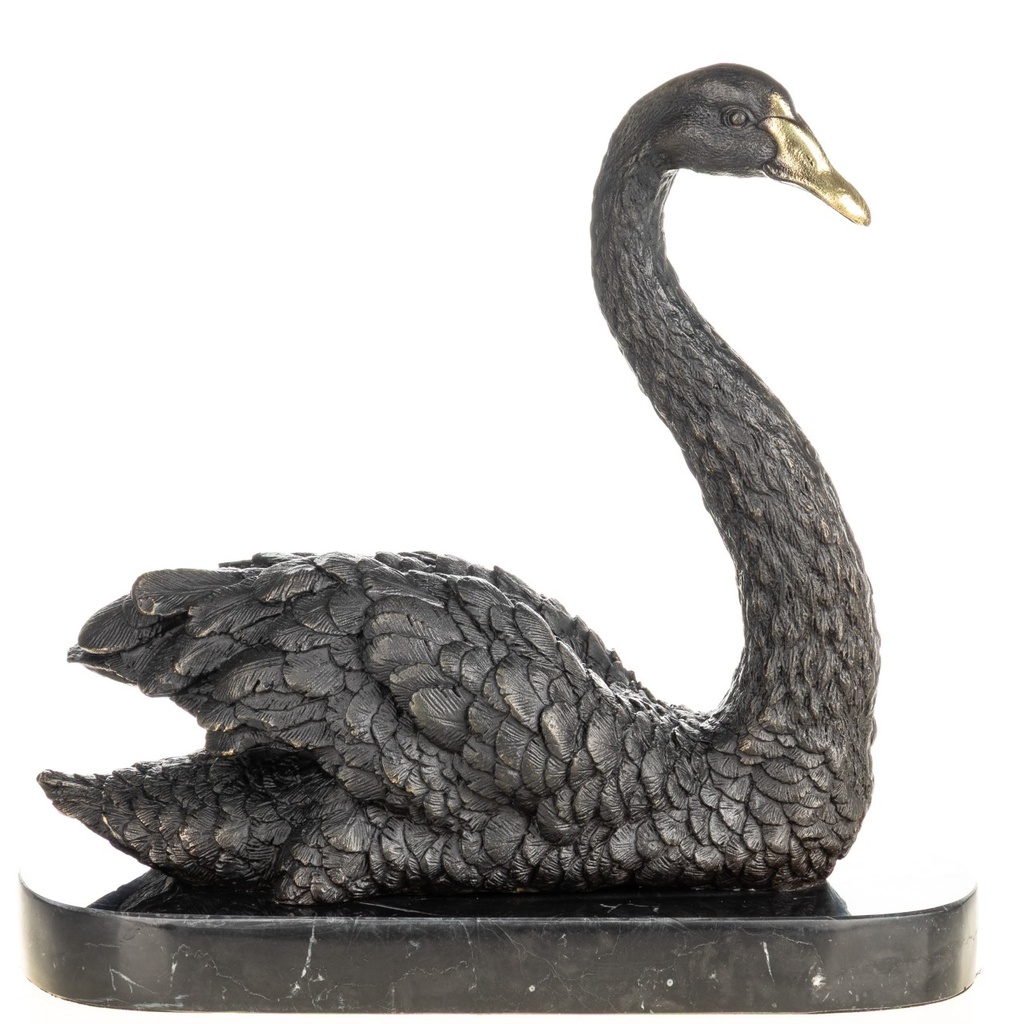 [LA-1822684] Bronzeskulptur Bronzefigur Schwan