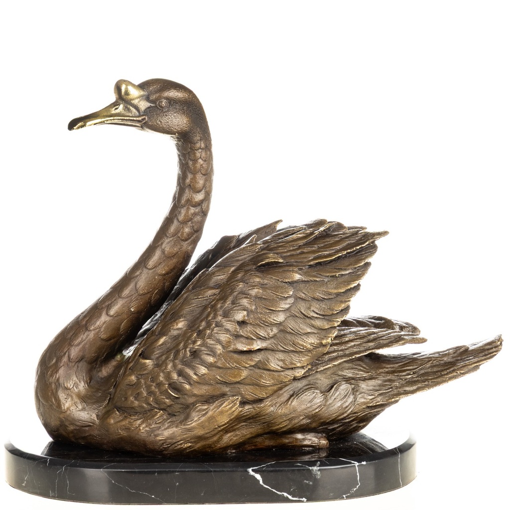[LA-1822695] Bronzeskulptur Bronzefigur Schwan