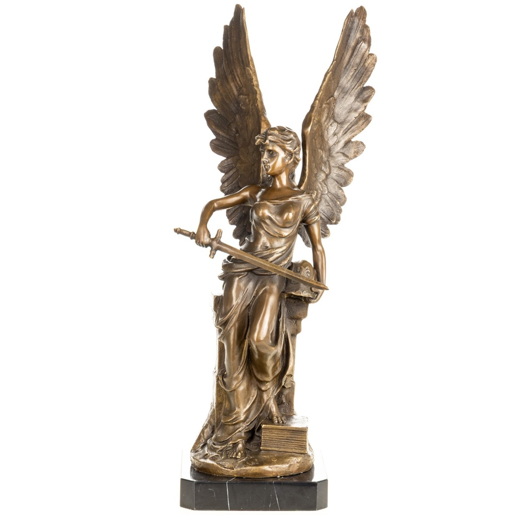 [LA-1822697] Bronzeskulptur Bronzefigur Engel mit Schwert