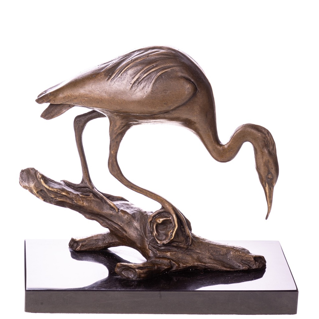 [LA-1822733] Bronzeskulptur Bronzefigur Reiher