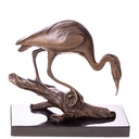 Bronzeskulptur Bronzefigur Reiher
