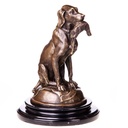Bronzeskulptur Bronzefigur Jagdhund