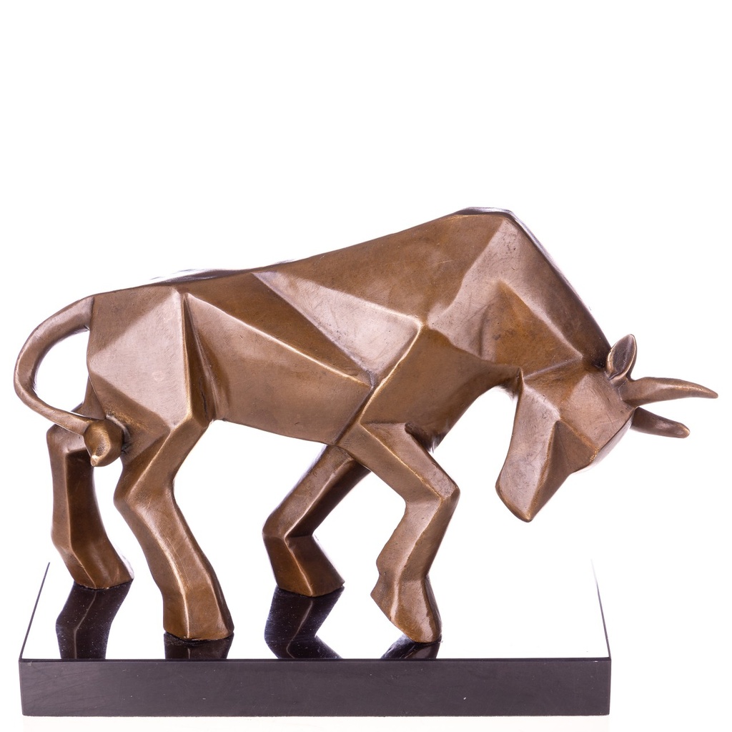 [LA-1822741] Moderne Bronzefigur kubistischer Stier