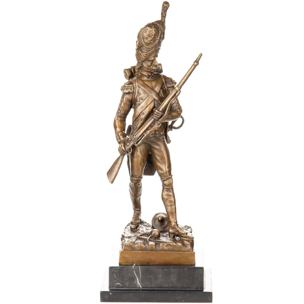[LA-1822761] Bronzeskulptur Bronzefigur Soldat mit Muskete