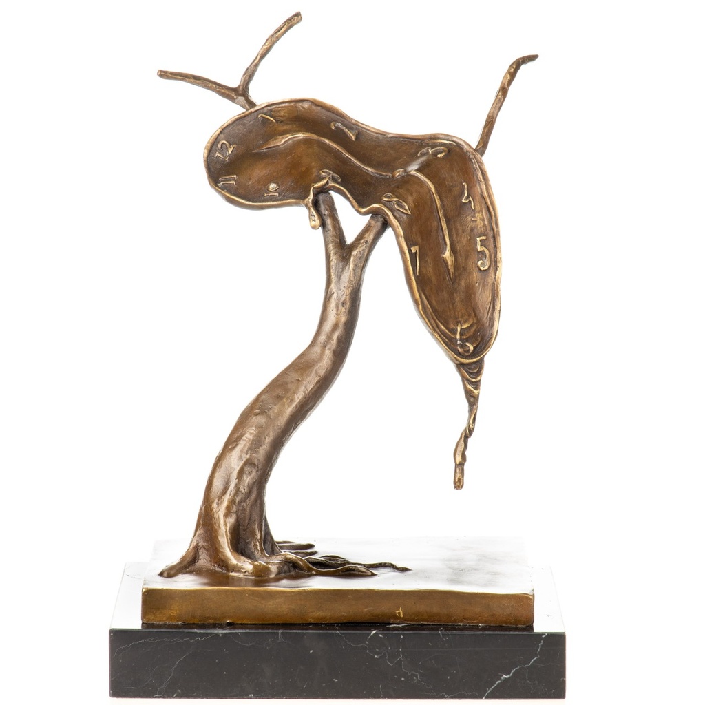 [LA-1822763] Surrealistische Bronzefigur einer schmelzenden Uhr nach Salvador Dali