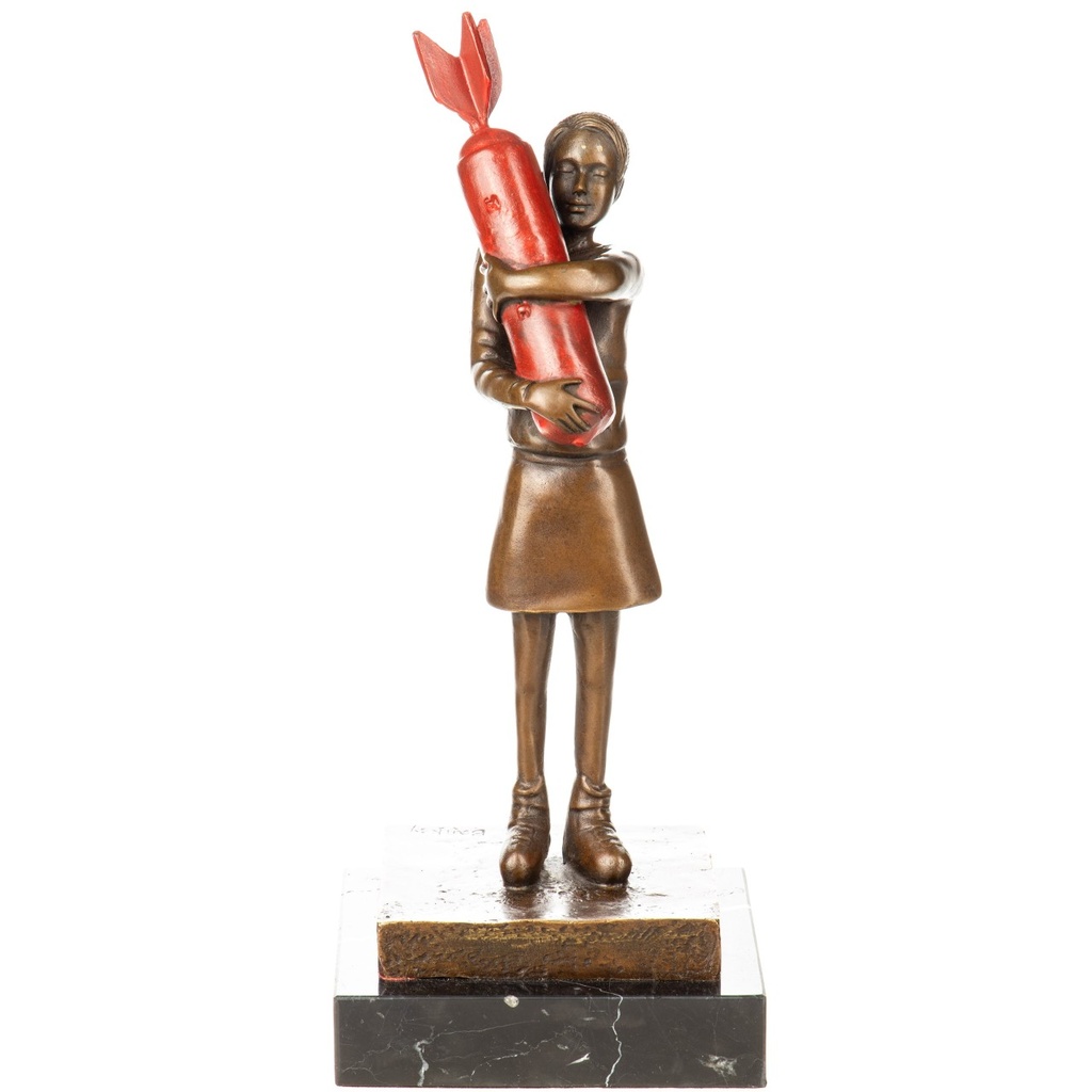 [LA-1822767] Moderne Bronzefigur Bomb Hugger nach Banksy