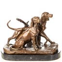 Bronzeskulptur Bronzefigur Jagdhunde