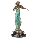 Farbige Bronzefigur Geigerin
