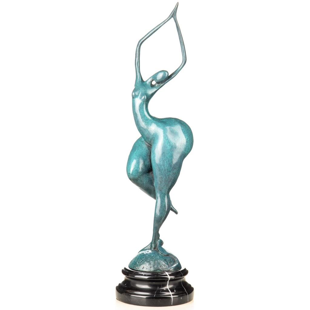 [LA-1822778] Moderne Bronzefigur abstrakter weiblicher Akt mit grüner Patina