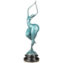 Moderne Bronzefigur abstrakter weiblicher Akt mit grüner Patina