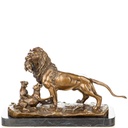 Bronzeskulptur Bronzefigur Löwe mit Löwenwelpen