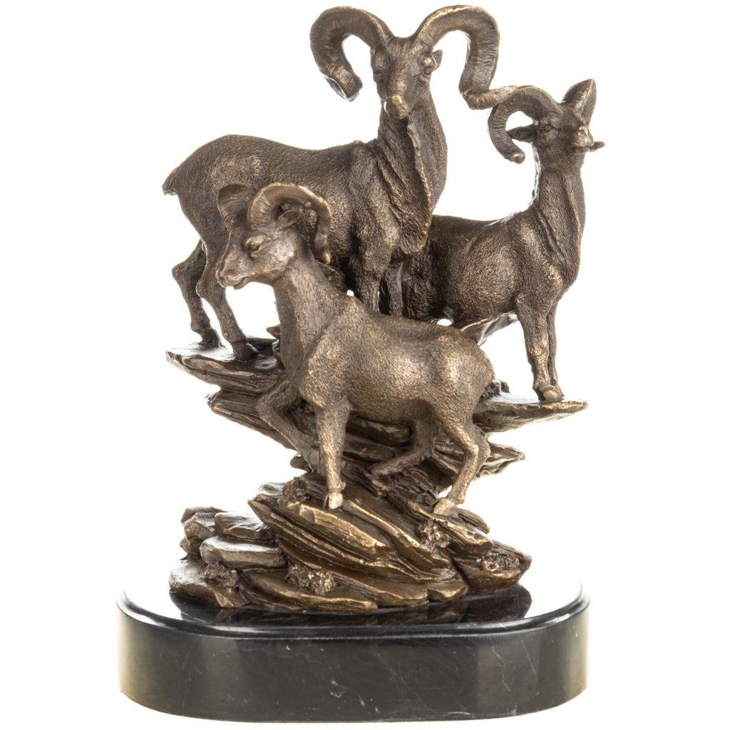[LA-1822783] Bronzeskulptur Bronzefigur Steinböcke