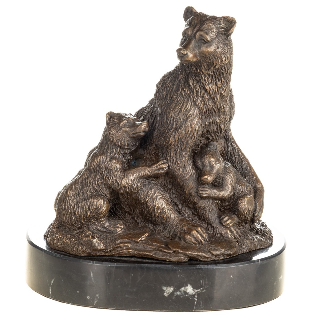 [LA-1822796] Bronzeskulptur Bronzefigur Bärenfamilie