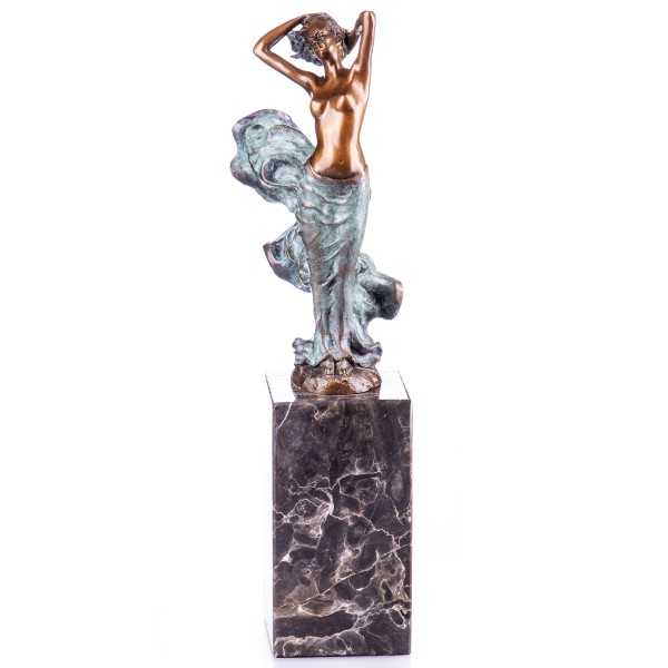[LA-62560] Bronze Marmor Bronzeskulptur Bronzefigur Skulptur Figur Weiblicher Akt Mehrfarbig Farbig