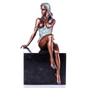 Bronze Marmor Bronzeskulptur Bronzefigur Skulptur Figur Weiblicher Akt Mehrfarbig Farbig #62585